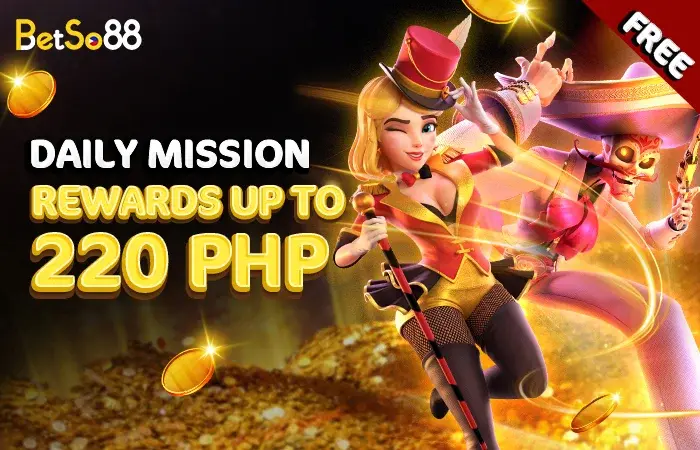 Betso88 daily mission activity points table unlocking up to PHP80 bonus