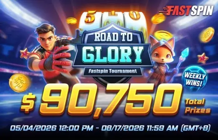Fastspin Road to Glory tournament at Betso88 with 90750 total prizes May to August 2026