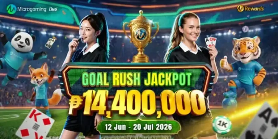 Microgaming Goal Rush Jackpot at Betso88 with PHP14,400,000 prize pool June to July 2026