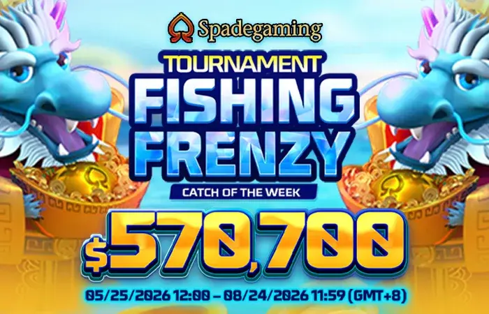 Spadegaming Fishing Frenzy Catch of the Week tournament at Betso88 with 570700 prizes