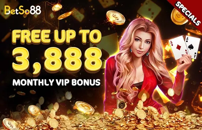 Betso88 VIP monthly bonus table from VIP3 PHP28 to VIP14 PHP3,888 with deposit and bet targets